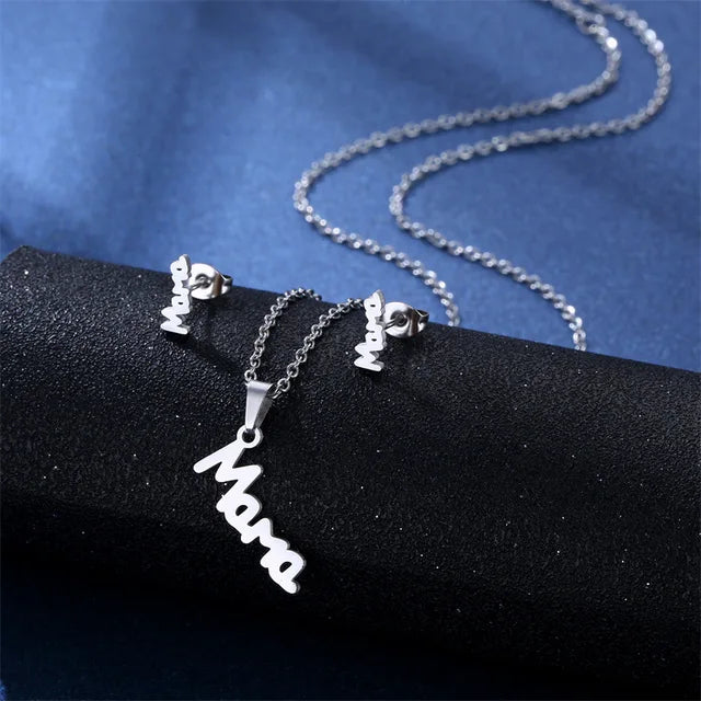 Cartoon Women Elf Angel Wings Pendant Charm Necklace Earrings Sets