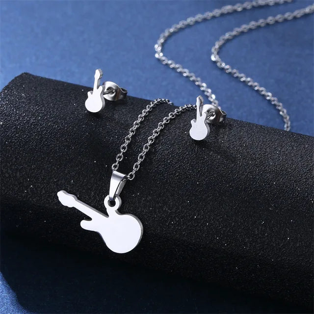 Cartoon Women Elf Angel Wings Pendant Charm Necklace Earrings Sets