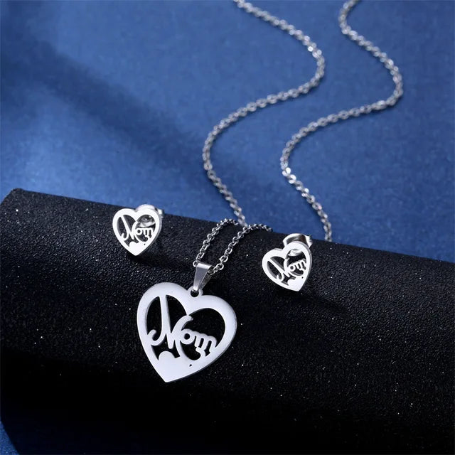 Cartoon Women Elf Angel Wings Pendant Charm Necklace Earrings Sets