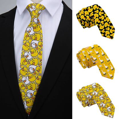 8cm Men Cartoon Duck Prints Fashion Novelty Wedding Necktie Ties