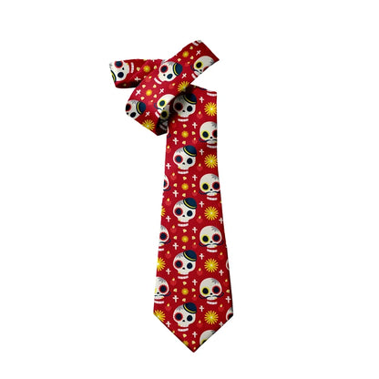 8cm Men Cartoon Skull Prints Fashion Novelty Ties Neckties