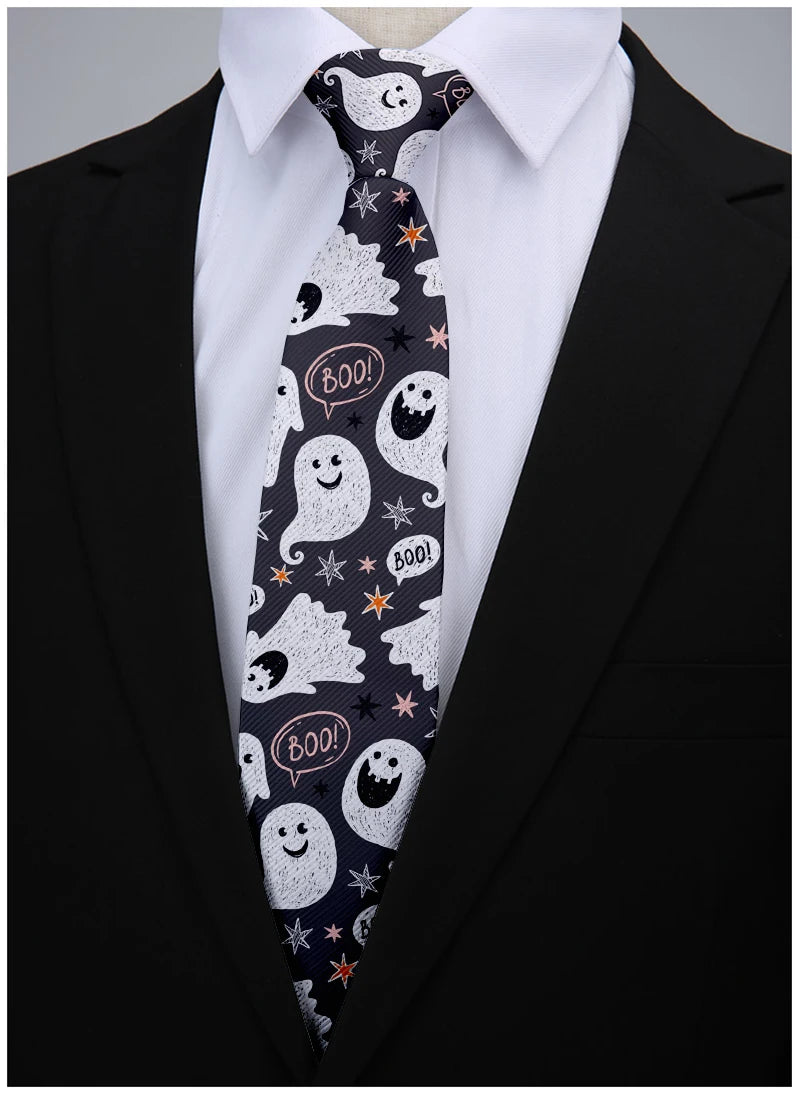 8cm Men Cartoon Skull Prints Fashion Novelty Ties Neckties