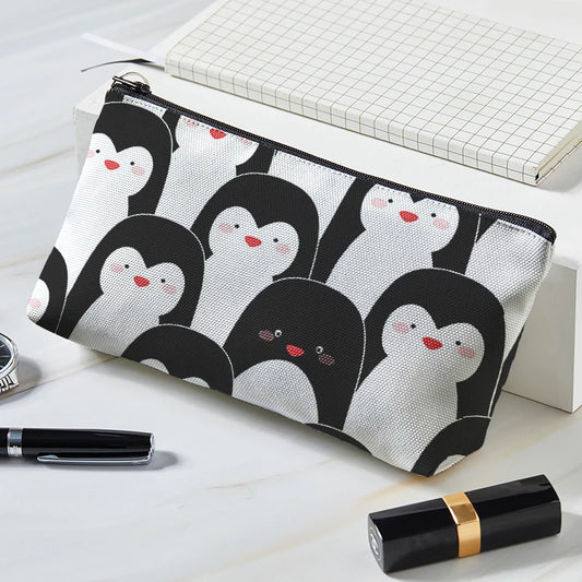 Women Girls Cartoon Makeup 3D Penguin Prints Cosmetic Pouch Bags