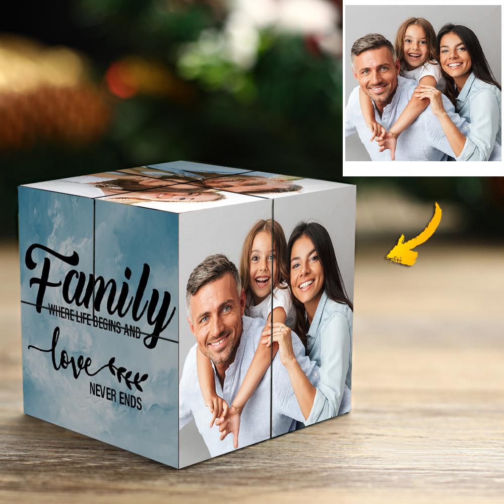 Custom Family Together Magic Cube Photo Frame Multi-Photo Gifts
