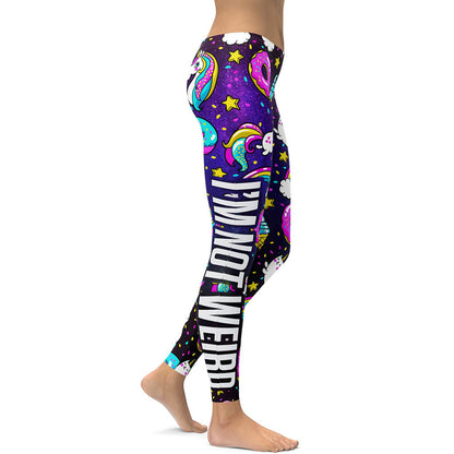 Sexy Unicorn Ice Cream Rainbow Letters Ring Digital Print Workout Leggings