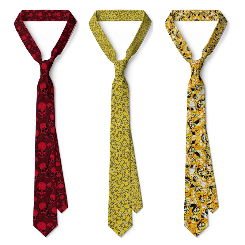 8cm Cartoon Fashion Men Slim Fit Business Wedding Neckties Ties