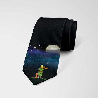 8cm Men Fashion Little Prince Art Printed Slim Neckties Ties