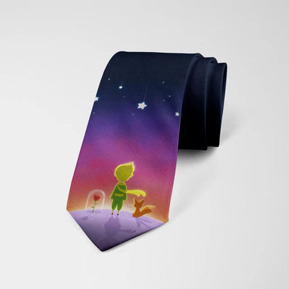 8cm Men Fashion Little Prince Art Printed Slim Neckties Ties