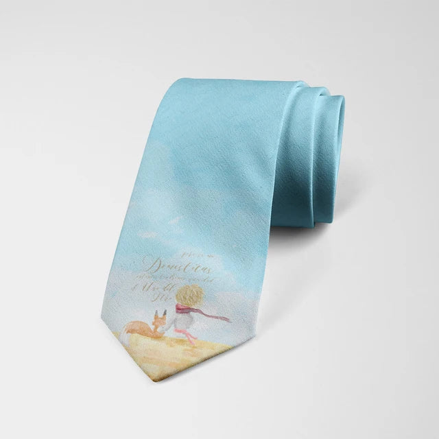 8cm Men Fashion Little Prince Art Printed Slim Neckties Ties