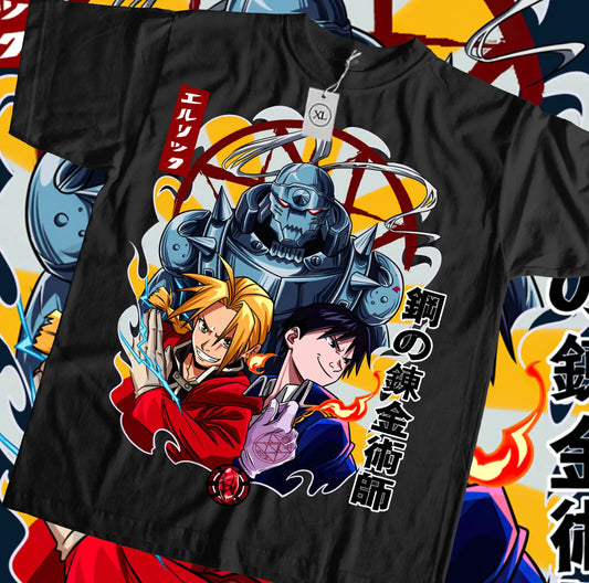 Fullmetal Alchemist Elric brothers Anime Tees Tops Shirt