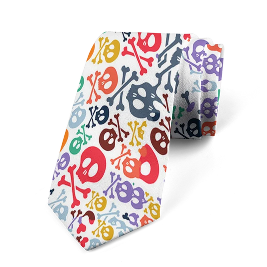 8cm Funny Cartoon Skull Print Men Fashion Novelty Wedding Neckties Tie