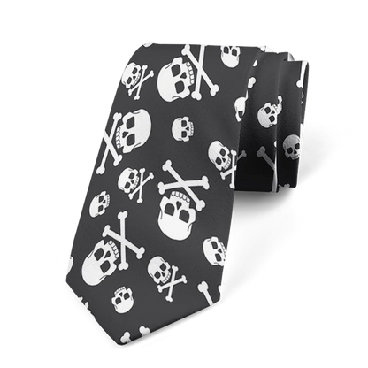 8cm Funny Cartoon Skull Print Men Fashion Novelty Wedding Neckties Tie