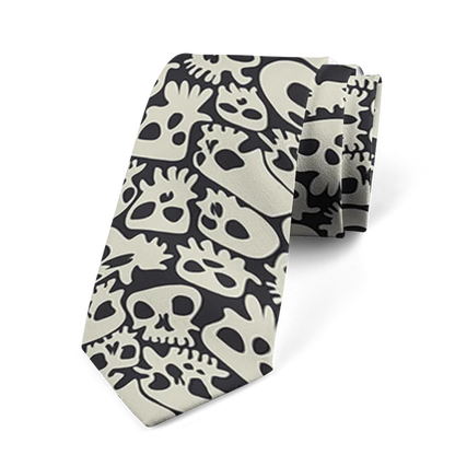 8cm Funny Cartoon Skull Print Men Fashion Novelty Wedding Neckties Tie