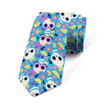 8cm Funny Cartoon Skull Print Men Fashion Novelty Wedding Neckties Tie