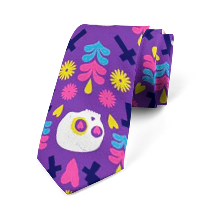 8cm Funny Cartoon Skull Print Men Fashion Novelty Wedding Neckties Tie