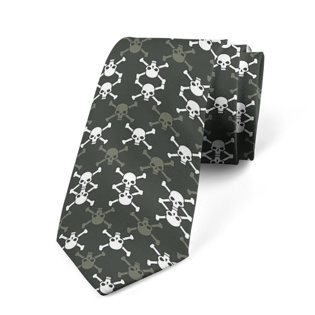 8cm Funny Cartoon Skull Print Men Fashion Novelty Wedding Neckties Tie