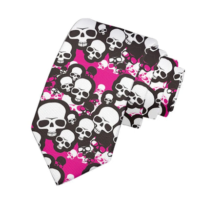 8cm Funny Men 3D Printed Skull Halloween Cosplay Necktie Ties