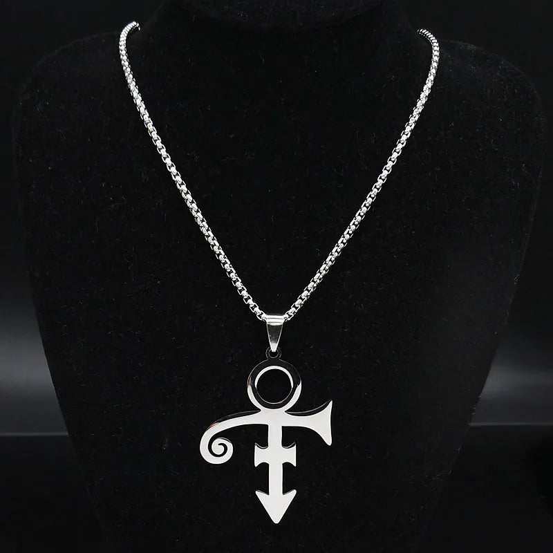 Artist Love Symbol Prince RIP Memorial Symbol Love Logo Steampunk Stainless Steel Necklace
