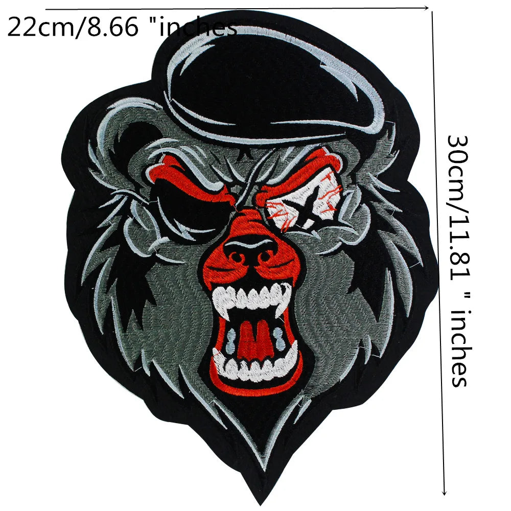 Embroidery Skull Sheep Head Patch Appliques Iron on Patches Badge Clothes Sewing