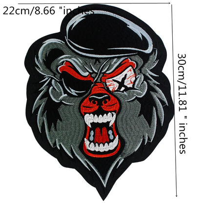 Embroidery Skull Sheep Head Patch Appliques Iron on Patches Badge Clothes Sewing