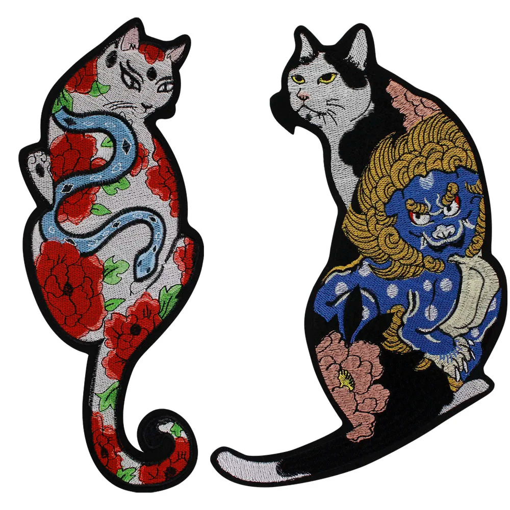 Unique Cartoon Cats Embroidered Patch Appliques Iron on Patches Badge Clothes Sewing