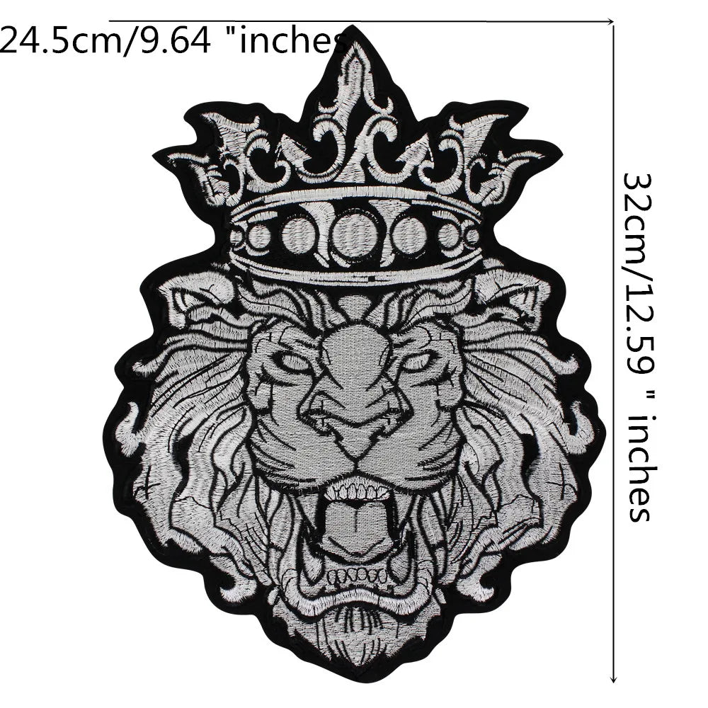 Embroidery Black White Crown Patch Appliques Iron on Patches Badge Clothes Sewing