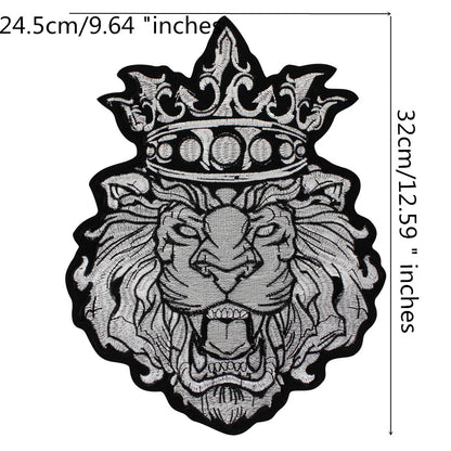 Embroidery Black White Crown Patch Appliques Iron on Patches Badge Clothes Sewing