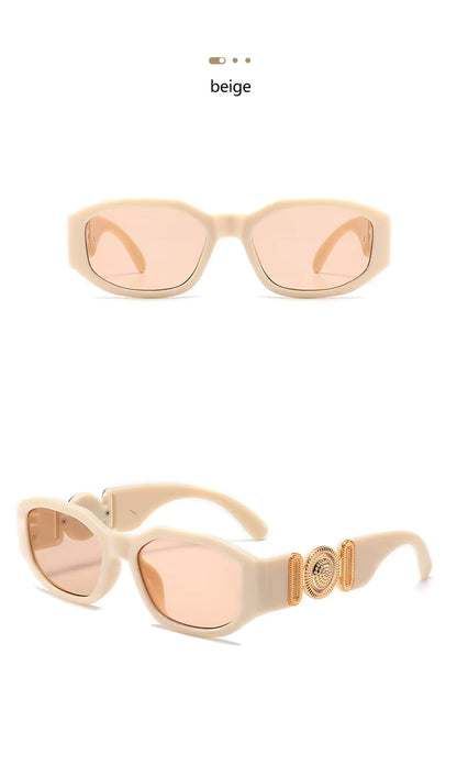 Men Women Small Rectangle Square Shades Vintage UV400 Sunglasses Glasses