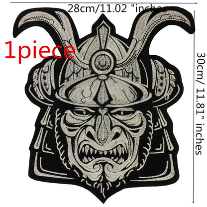 Fashion Helmet Skull Embroidered Patch Appliques Iron on Patches Badge Clothes Sewing