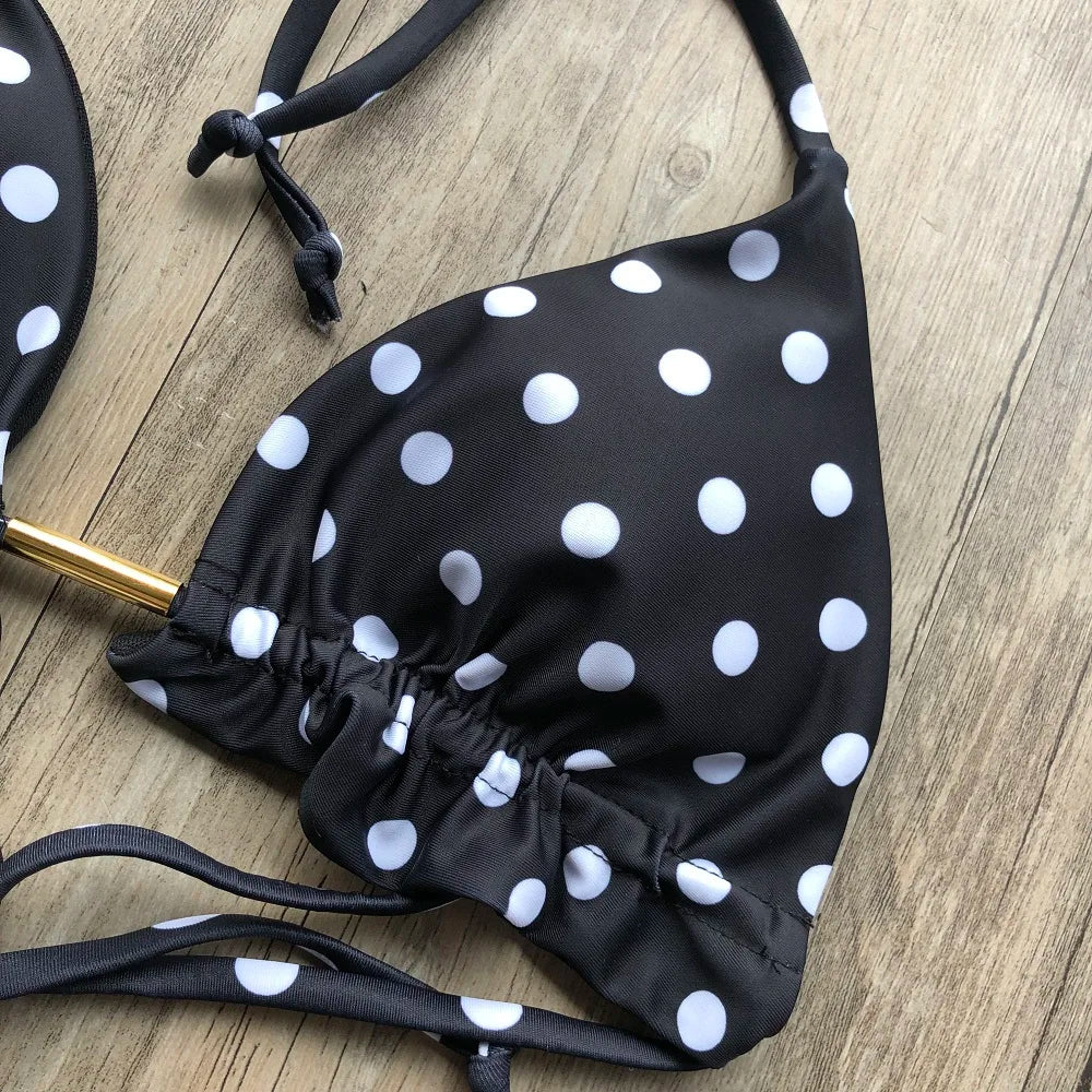 Sexy Print Swimsuit Bandage Two-Piece Swimwear Brazilian Beachwear Bathing Suit