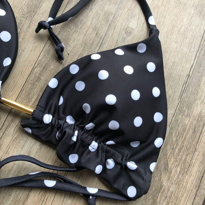 Sexy Print Swimsuit Bandage Two-Piece Swimwear Brazilian Beachwear Bathing Suit