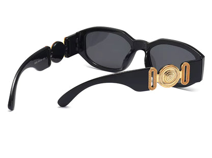 Men Women Small Rectangle Square Shades Vintage UV400 Sunglasses Glasses