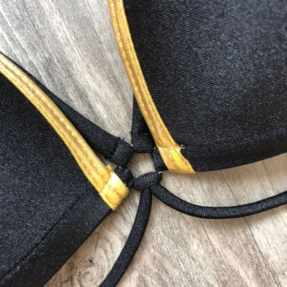 Women Gold Stamping Padded Swimsuit Push Up Bikini Swimwear Beachwear Brazil Bathing Suit