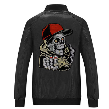 Embroidery Patch Large Back Biker Skull Patch Appliques Iron on Patches Badge Clothes Sewing