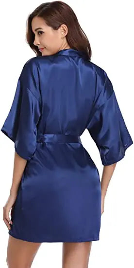Women Kimono Robe Bathrobe Satin Bridesmaid Robes Dressing Night Gowns