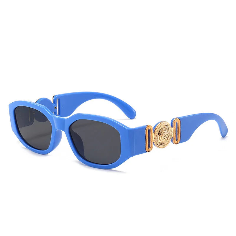 Men Women Small Rectangle Square Shades Vintage UV400 Sunglasses Glasses