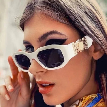 Men Women Small Rectangle Square Shades Vintage UV400 Sunglasses Glasses
