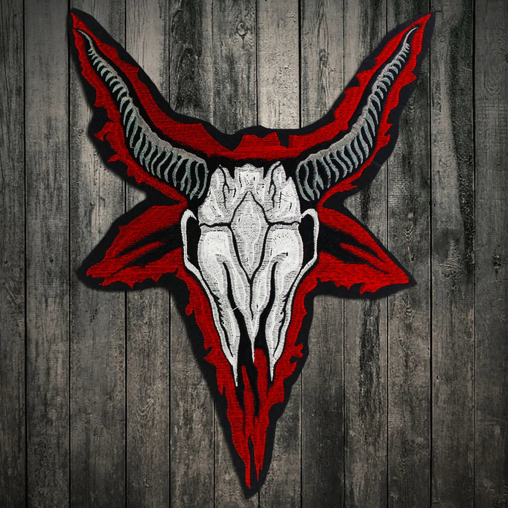 Embroidery Skull Sheep Head Patch Appliques Iron on Patches Badge Clothes Sewing