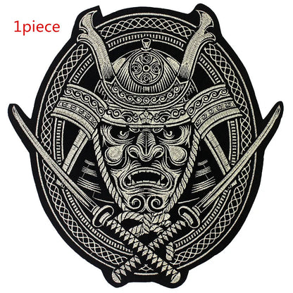 Fashion Helmet Skull Embroidered Patch Appliques Iron on Patches Badge Clothes Sewing