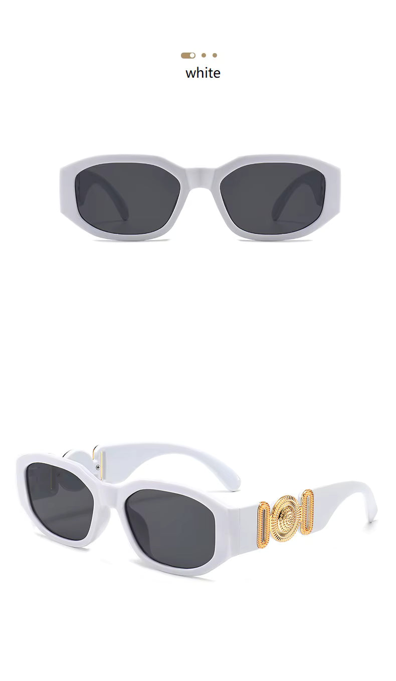 Men Women Small Rectangle Square Shades Vintage UV400 Sunglasses Glasses