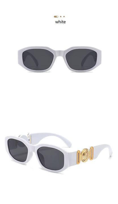 Men Women Small Rectangle Square Shades Vintage UV400 Sunglasses Glasses