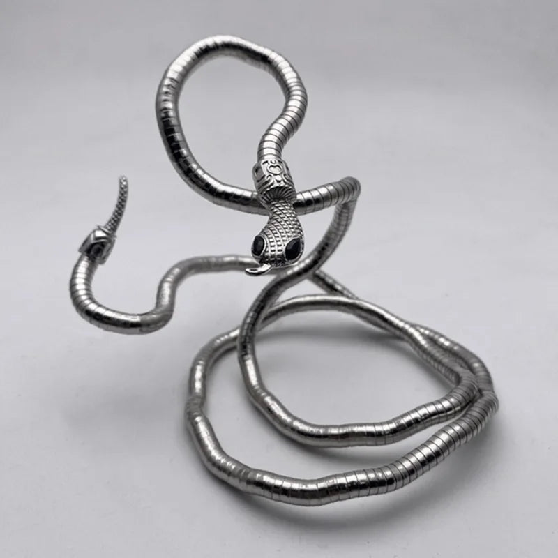 Women Punk Hip-Hop Adjustable Silver Gold Color Snake Multi-Function Necklace