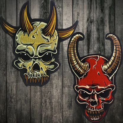 Sheep angle Skull Embroidered Patch Appliques Iron on Patches Badge Clothes Sewing