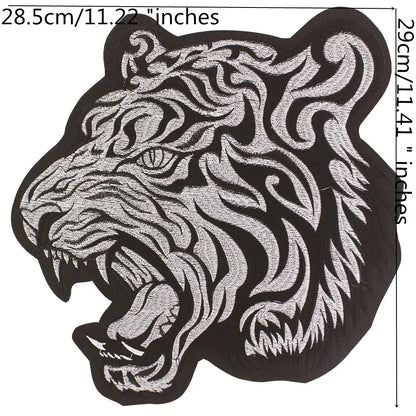 Cool tiger Embroidery Applique Patches for Clothes Iron on biker patch animal stickers DIY