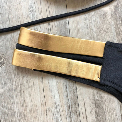 Women Gold Stamping Padded Swimsuit Push Up Bikini Swimwear Beachwear Brazil Bathing Suit