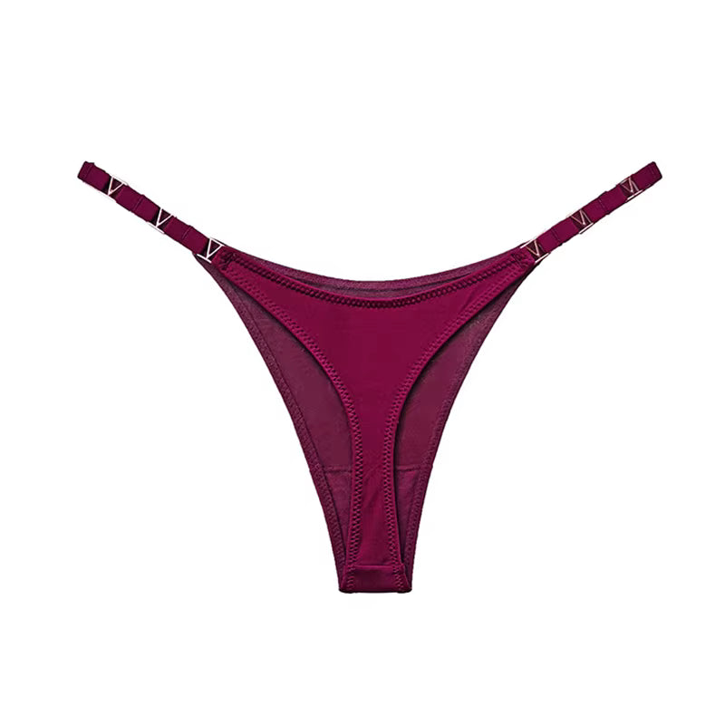 Sexy Women Seamless Underwear Briefs Zebra Flower Low Rise Metal Buckle Thong G-String Bikini Panties