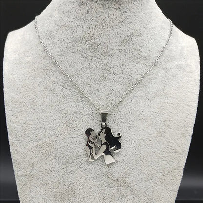 Stainless Steel Chain Kids Silver Color Women Mother Mom Daughter Necklace Pendant Necklace