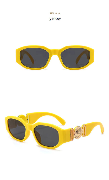 Men Women Small Rectangle Square Shades Vintage UV400 Sunglasses Glasses