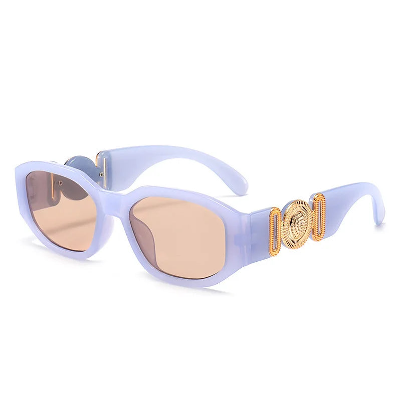 Men Women Small Rectangle Square Shades Vintage UV400 Sunglasses Glasses