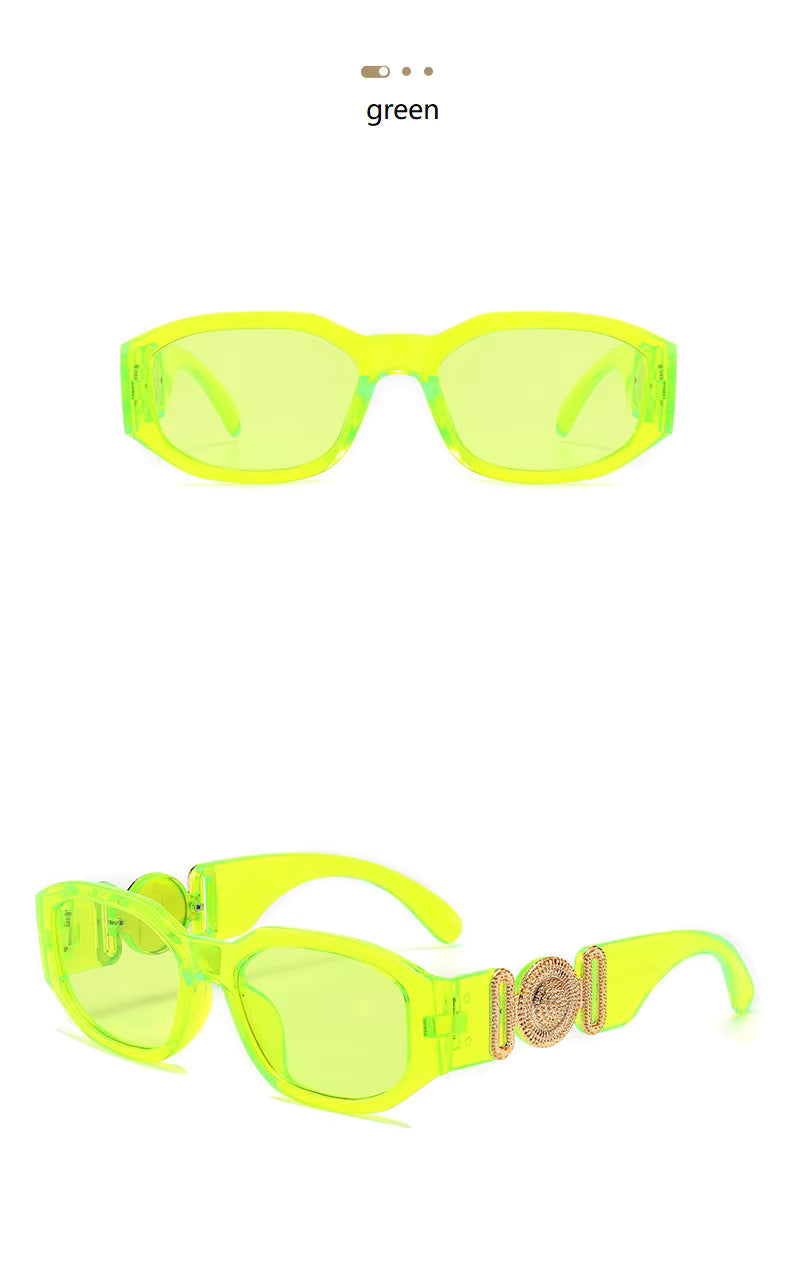 Men Women Small Rectangle Square Shades Vintage UV400 Sunglasses Glasses